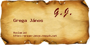Grega János névjegykártya